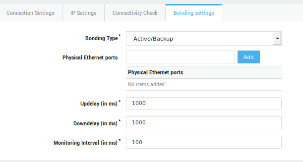 Ethernet Bonding Configuration