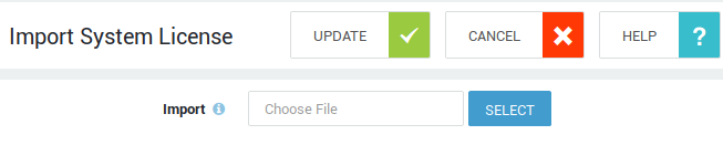 Uploading the License file in the Administrator Tool