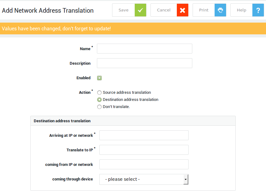 Adding Network Address Translation (DNAT) Rules