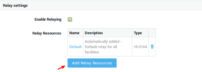 Using a Relay Resource at the Facility Level