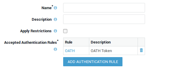 Creating a New Authentication Policy