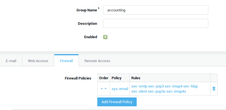 Group Level Firewall Policy Configuration