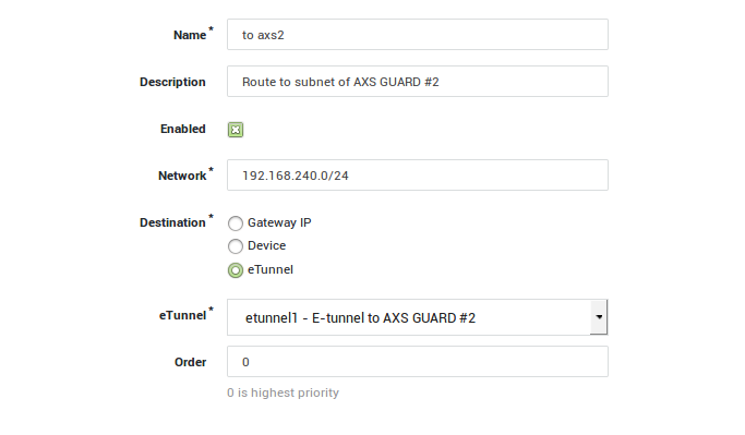 Adding Routing Entries