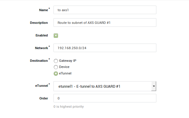 Adding Routing Entries