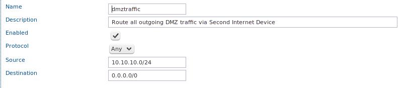 Routing outgoing DMZ Traffic through Secondary Internet Device