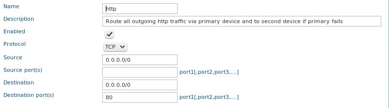 Routing all HTTP Traffic via Primary Internet Device