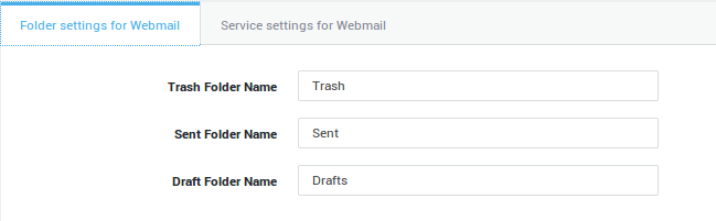 Webmail Service Settings