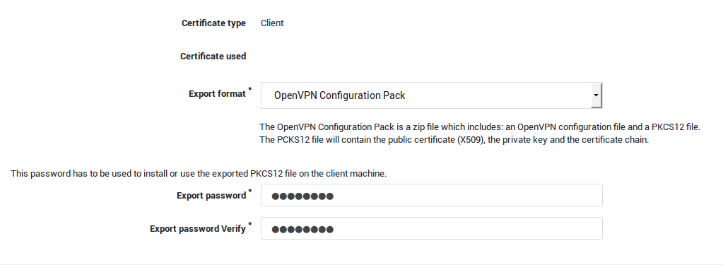 Exporting an OpenVPN Client Configuration