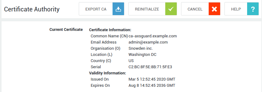 Exporting the Built-in CA Certificate