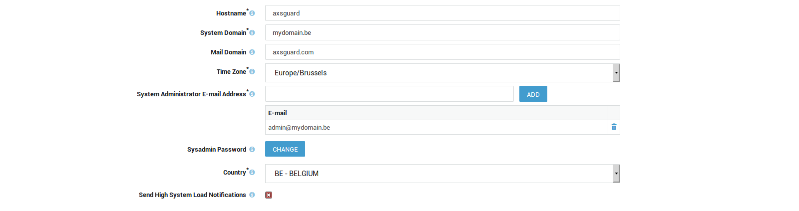 System Domain Configuration Example