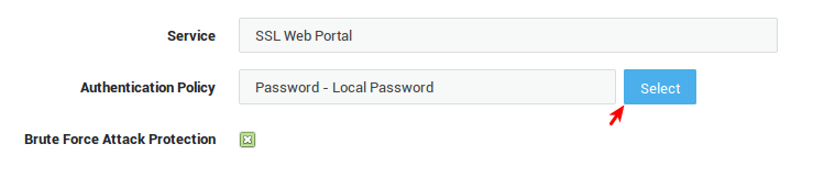 SSL Web Portal User Authentication Settings