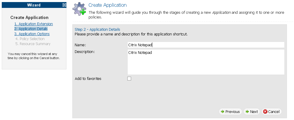 Citrix Application Details