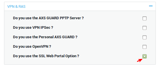Activating the SSL Web Portal Feature in the AXS Guard