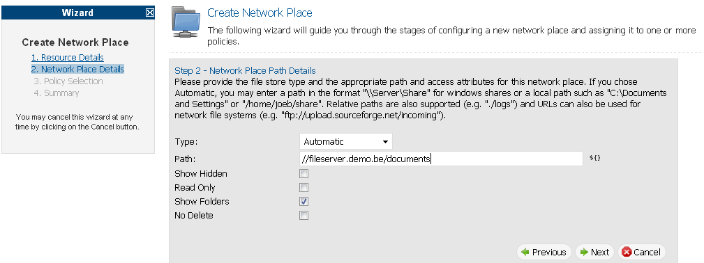 Network Place Paths