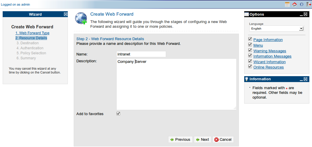 Create Web Forward