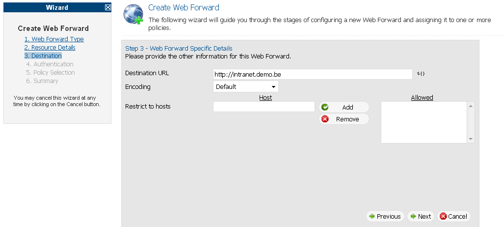 Create Web Forward