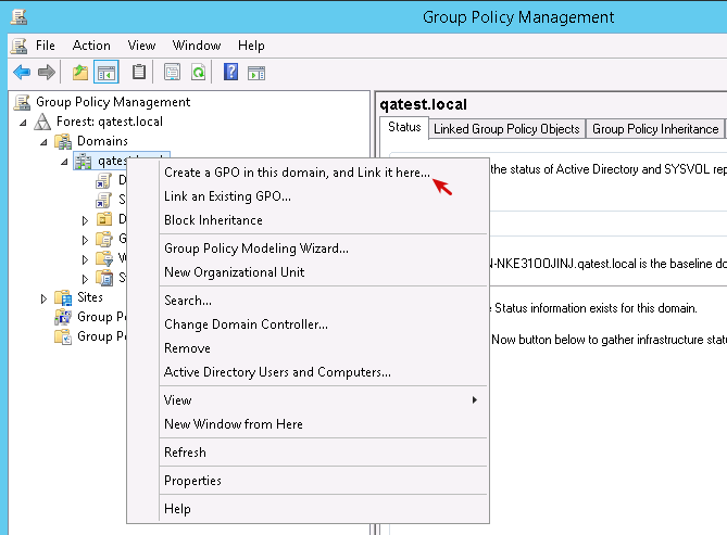 Group Policy Management Editor - Adding a New Policy