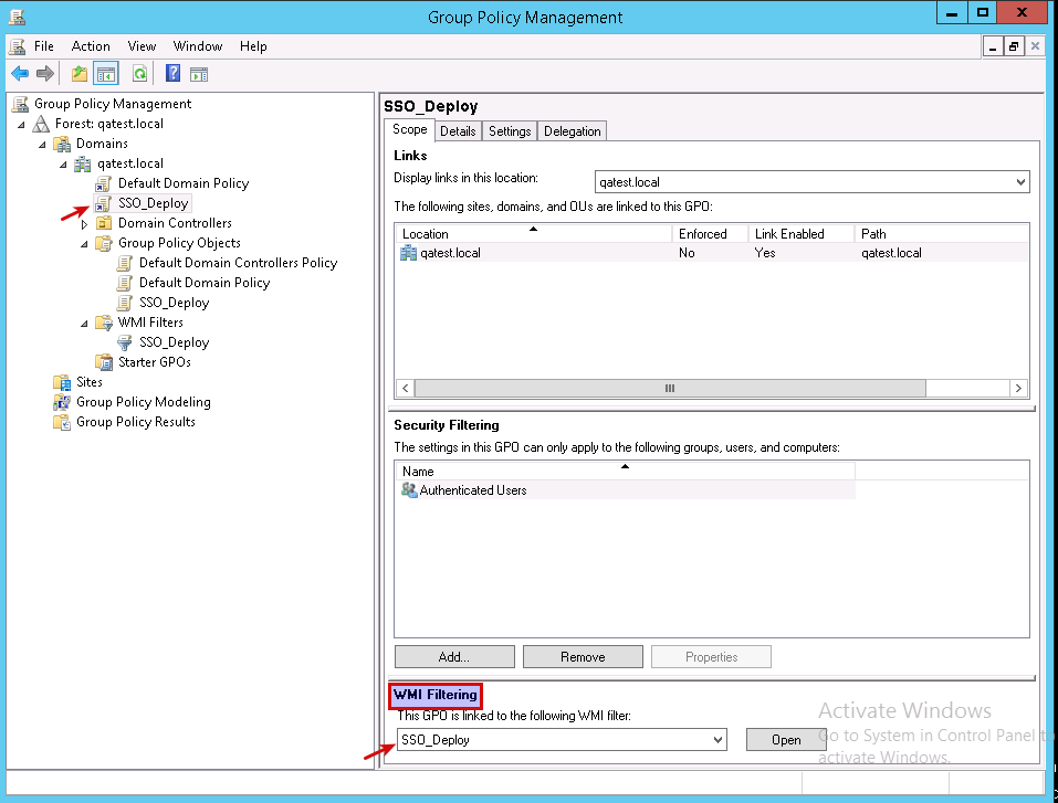 Group Policy Management Console - Linking a WMI Filter