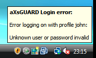 Invalid User or Password